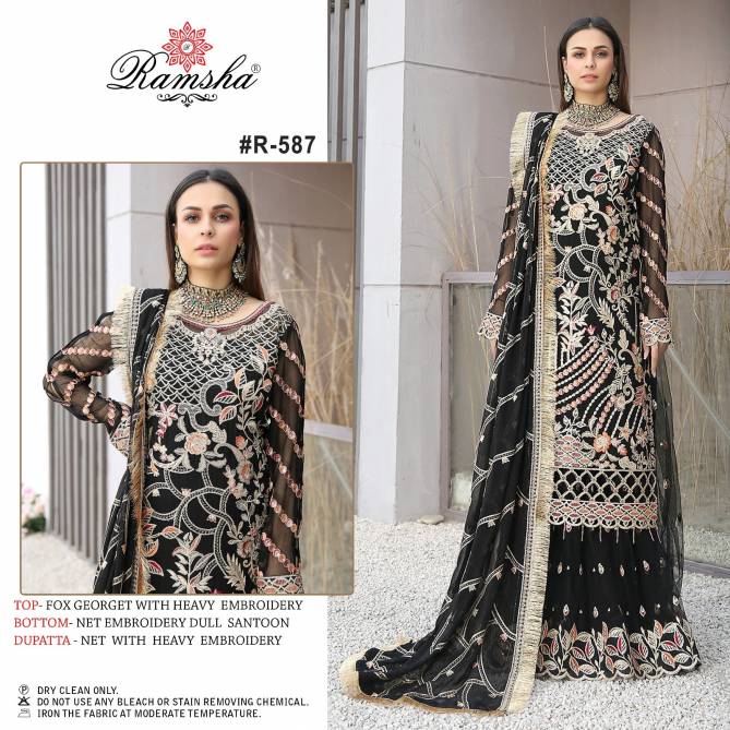 R 587 By Ramsha Pakistani Salwar Suits Catalog